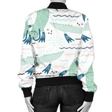 Crocodile Diver Pattern Women'S Bomber Jacket