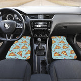 Hand Drawn Pizza Blue Background Front And Back Car Mats