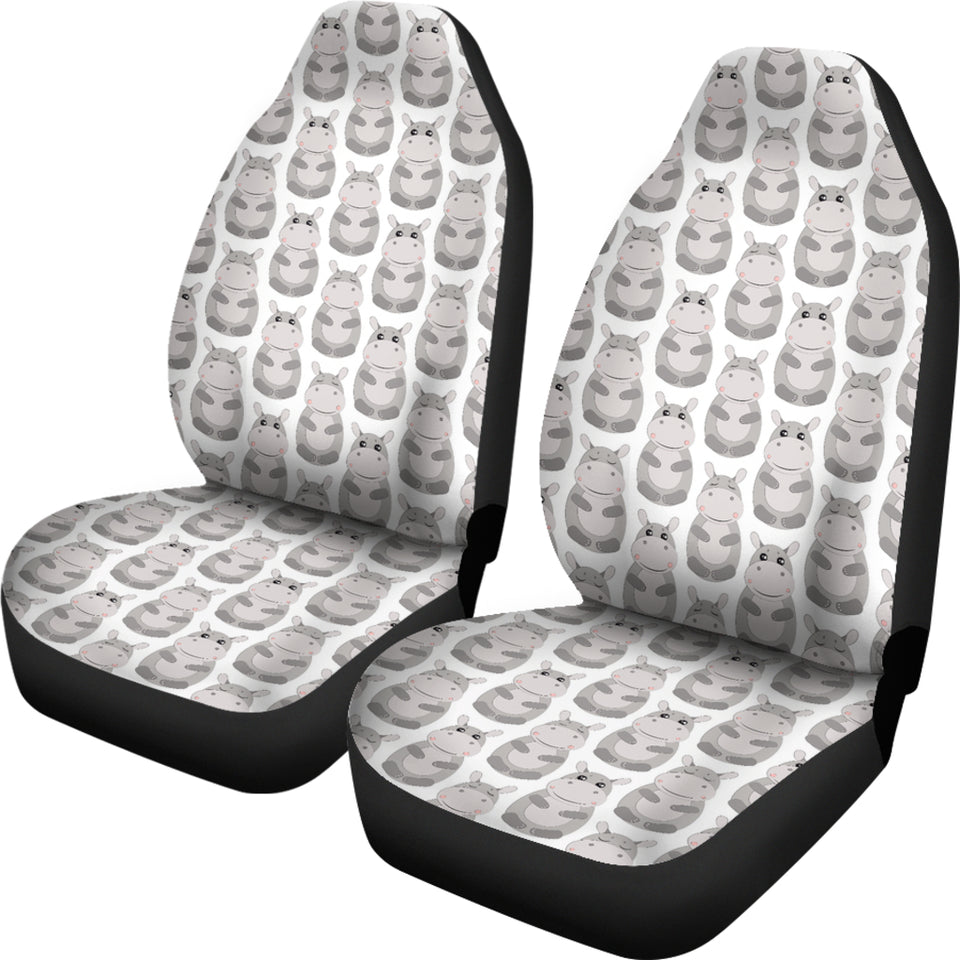 Hippopotamus Pattern Print Design 05 Universal Fit Car Seat Covers