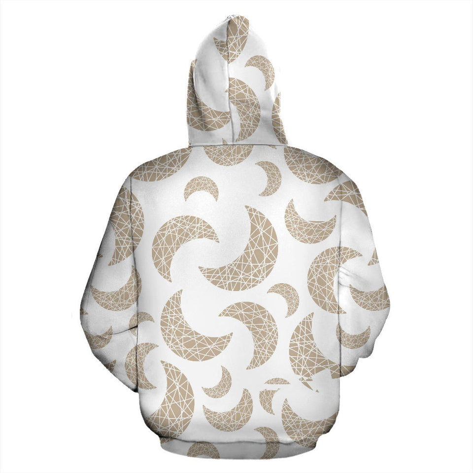 Cool Gold Moon Abstract Pattern Men Women Pullover Hoodie