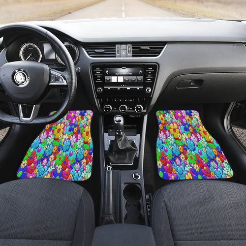 Bright Flower Summer Front Car Mats (Set Of 2)
