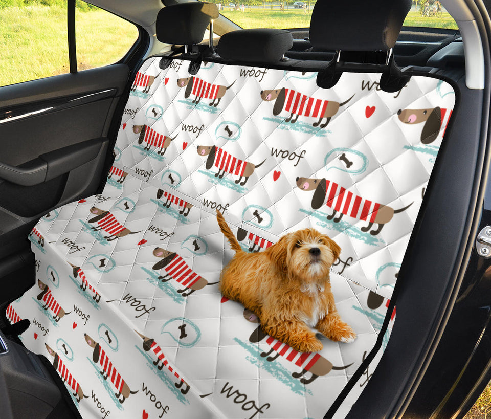 Cute Dachshund Bone Pattern Dog Car Seat Covers