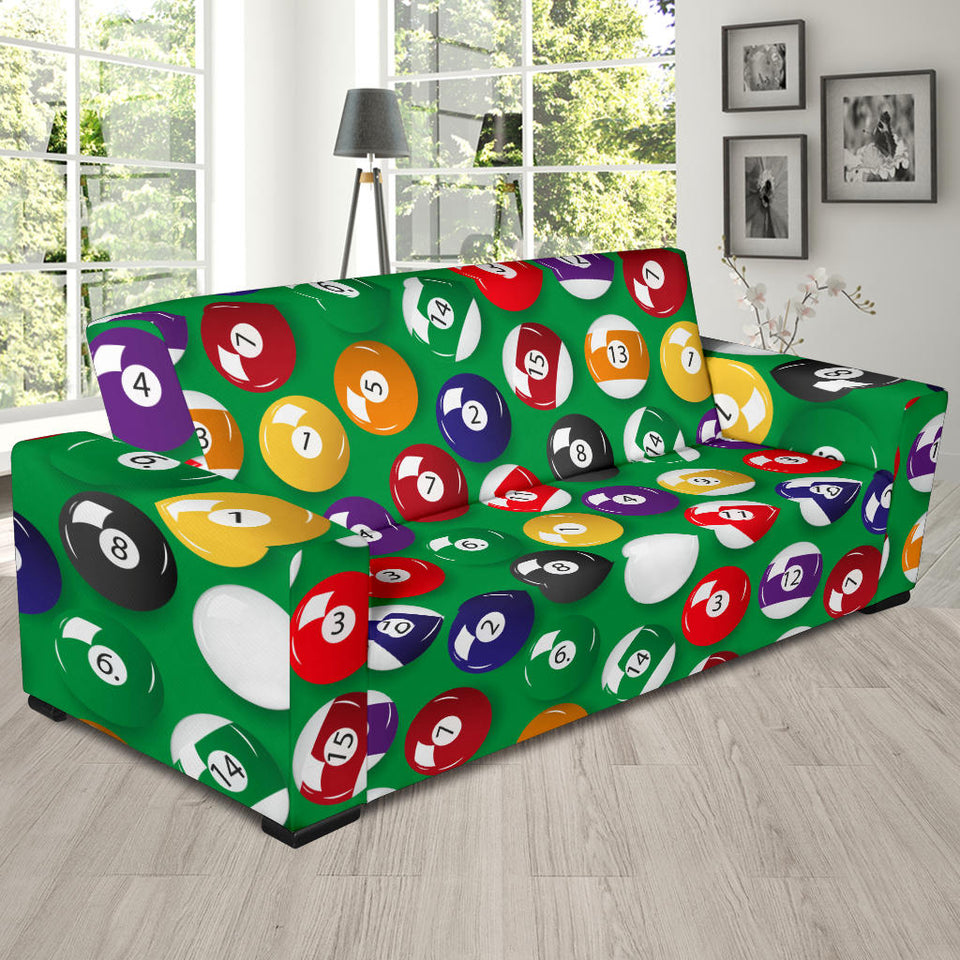 Billiard Ball Pattern Print Design 02 Sofa Slipcover