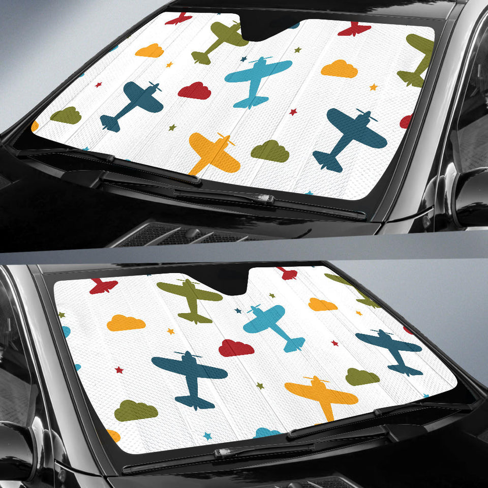 Airplane Star Cloud Colorful Car Sun Shade