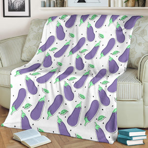 Eggplant Pattern Print Design 05 Premium Blanket
