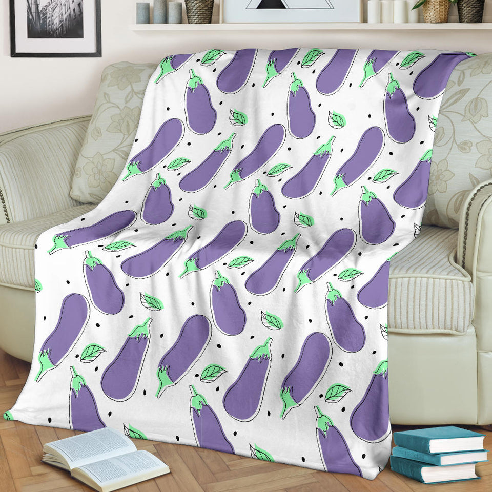 Eggplant Pattern Print Design 05 Premium Blanket