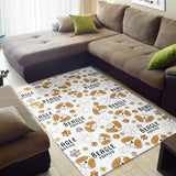 Cute Beagle Dog Pattern Background Area Rug