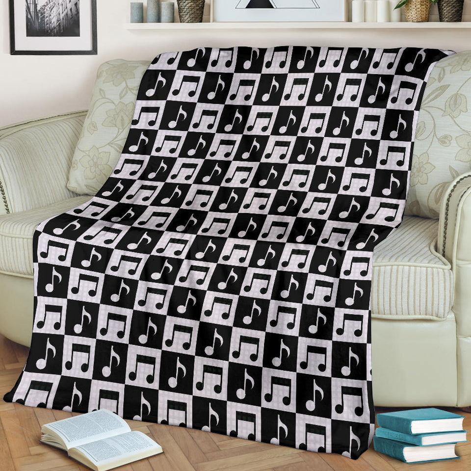 Music Notes Pattern Print Design 01 Premium Blanket