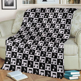Music Notes Pattern Print Design 01 Premium Blanket