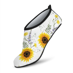 Beautiful Sunflowers Pattern Aqua Shoes