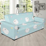 White Cute Hamsters Heart Pattern Sofa Slipcover