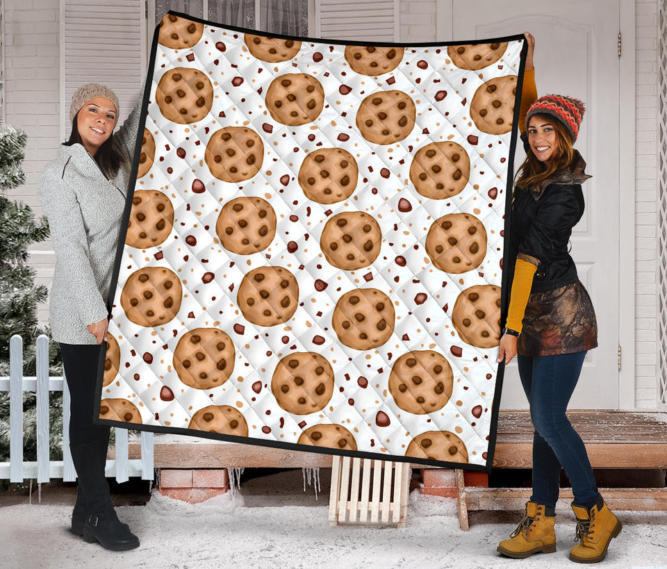 Chocolate Chip Cookie Pattern Premium Quilt