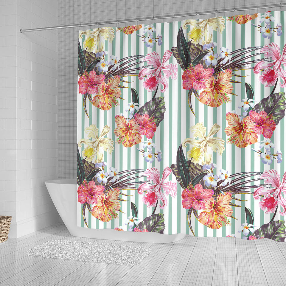 Colorful Orchid Flower Pattern Shower Curtain Fulfilled In US