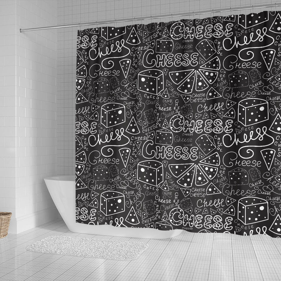 Handwritten Cheese Pattern Shower Curtain Fulfilled In US