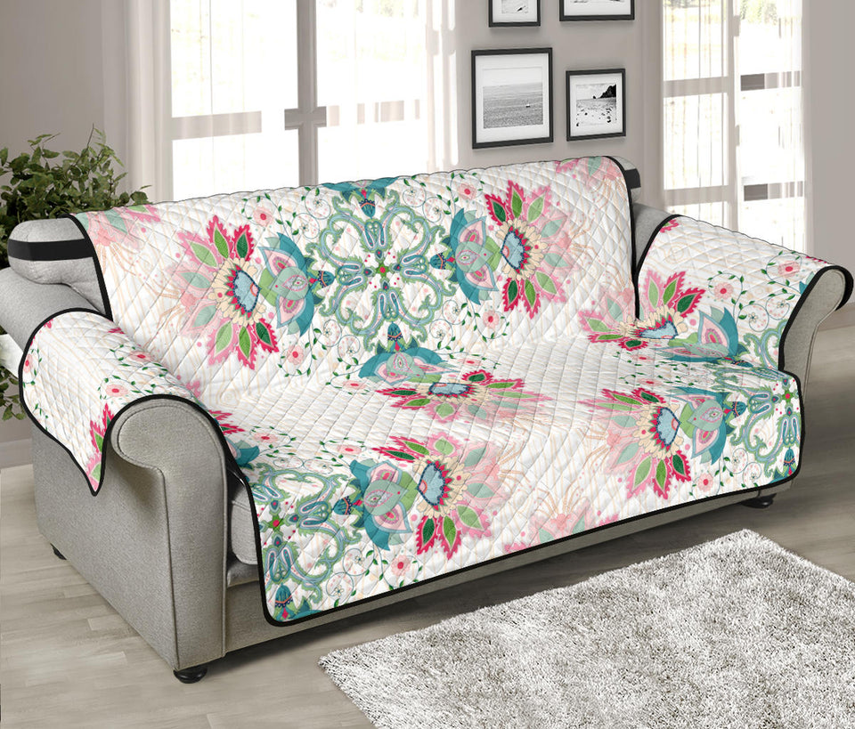 Square floral indian flower pattern Sofa Cover Protector