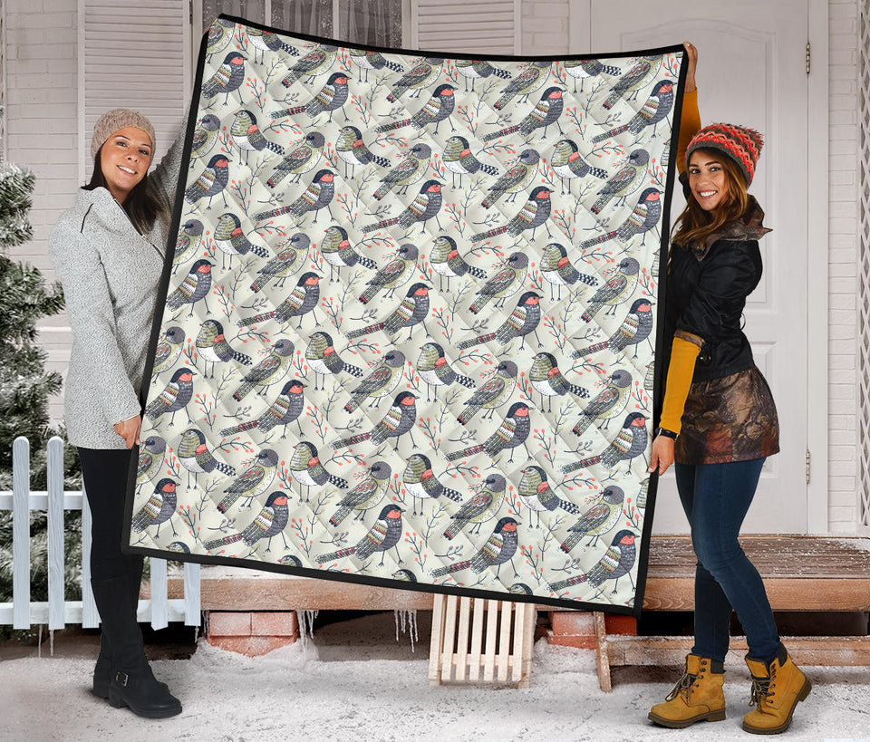 Pigeon Pattern Print Design 04 Premium Quilt