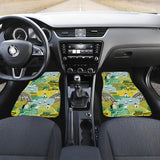 Hand Drawn Windmill Pattern Front And Back Car Mats