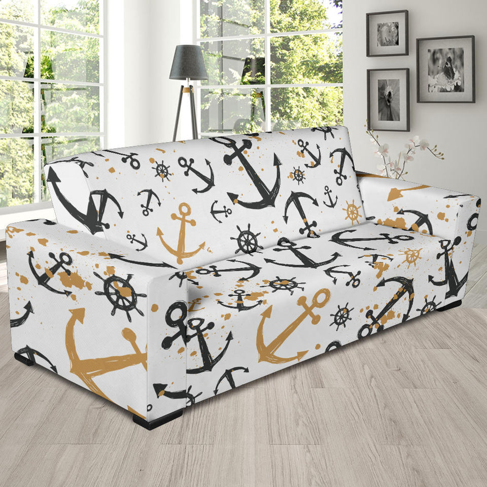 Anchors Rudders Pattern Sofa Slipcover