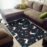 Unicorn Rainbows Moon Clound Star Pattern Area Rug