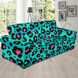 Green Leopard Skin Print Pattern Sofa Slipcover