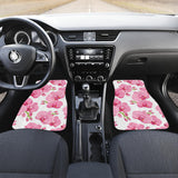 Pink Purple Orchid Pattern Background Front And Back Car Mats