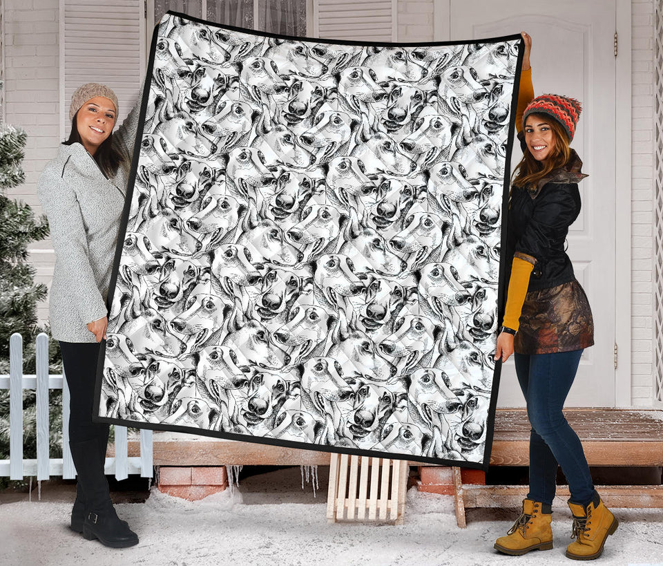 Greyhound Pattern Print Design 01 Premium Quilt