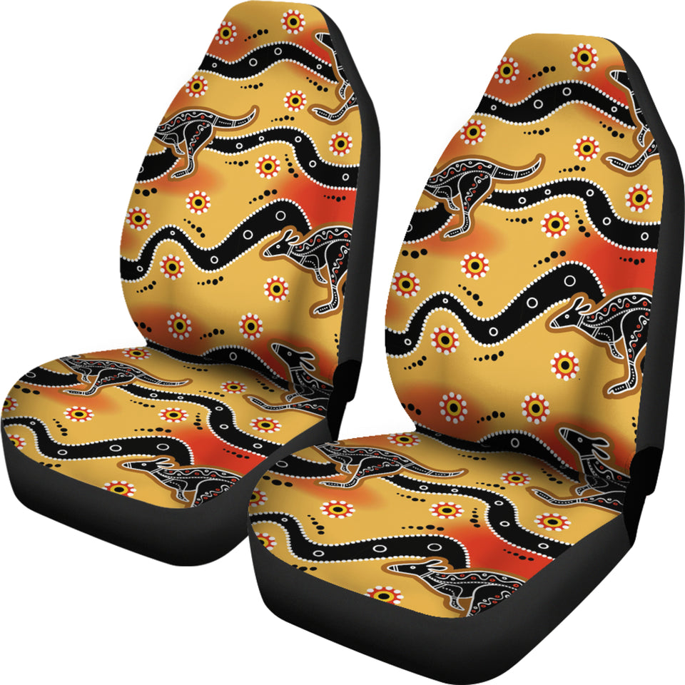 Kangaroo Australian Aboriginal Art Pattern Universal Fit Car Seat Covers