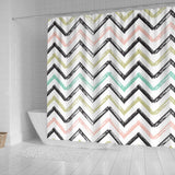 Zigzag  Chevron Paint Pattern Shower Curtain Fulfilled In US