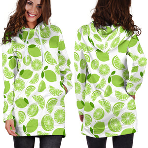 Lime Design Pattern Women'S Hoodie Dress