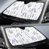 Hand Painting Watercolor Lavender Car Sun Shade