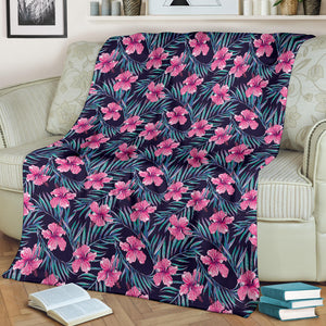 Hibiscus Pattern Print Design 05 Premium Blanket