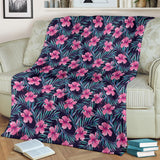 Hibiscus Pattern Print Design 05 Premium Blanket