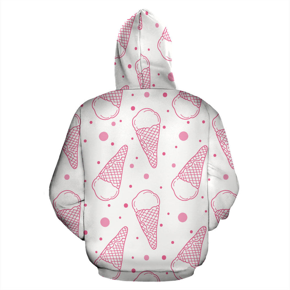 Hand Drawn Ice Cream Pattern Men Women Pullover Hoodie