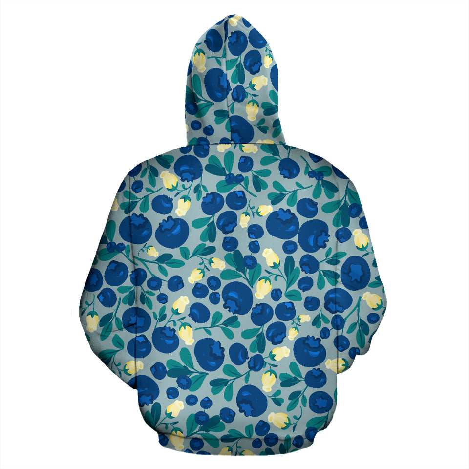 Blueberry Design Pattern Zip Up Hoodie