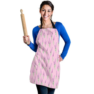 Lavender Pattern Pink Background Adjustable Apron