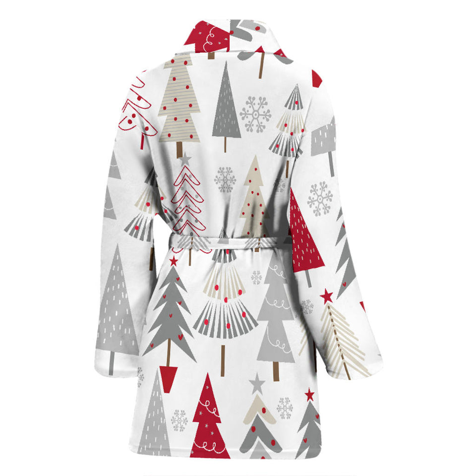 Cute Christmas Tree Pattern Women'S Bathrobe