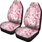 Pink Flamingos Pattern Background Universal Fit Car Seat Covers