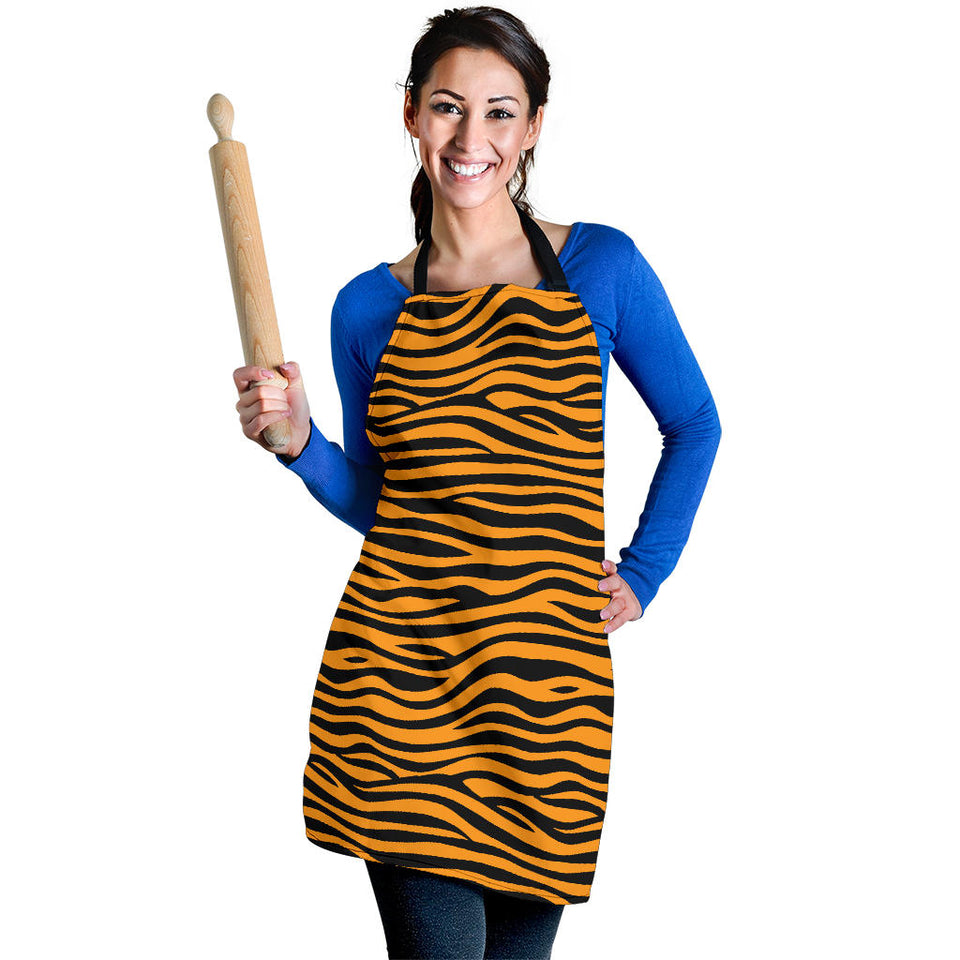 Bengal Tigers Skin Print Pattern Background Adjustable Apron