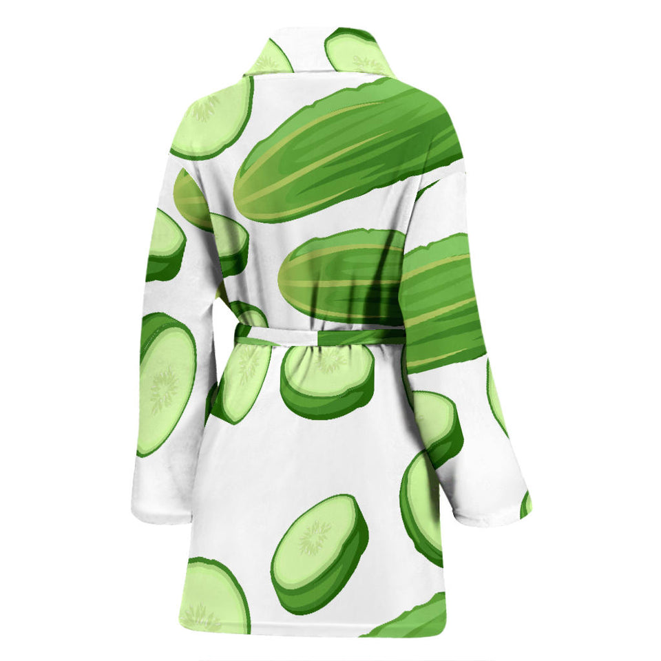 Cucumber Whole Slices Pattern Women'S Bathrobe