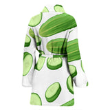 Cucumber Whole Slices Pattern Women'S Bathrobe