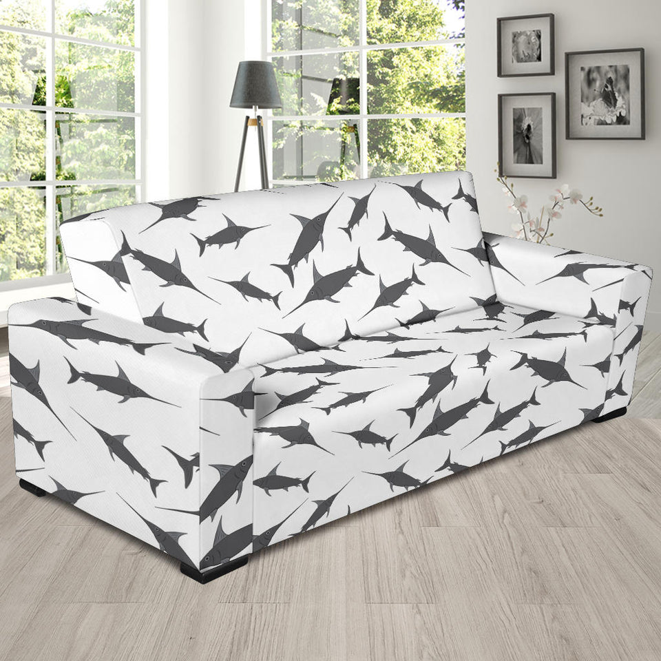 Swordfish Pattern Print Design 04  Sofa Slipcover