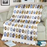 Teddy Bear Pattern Print Design 02 Premium Blanket