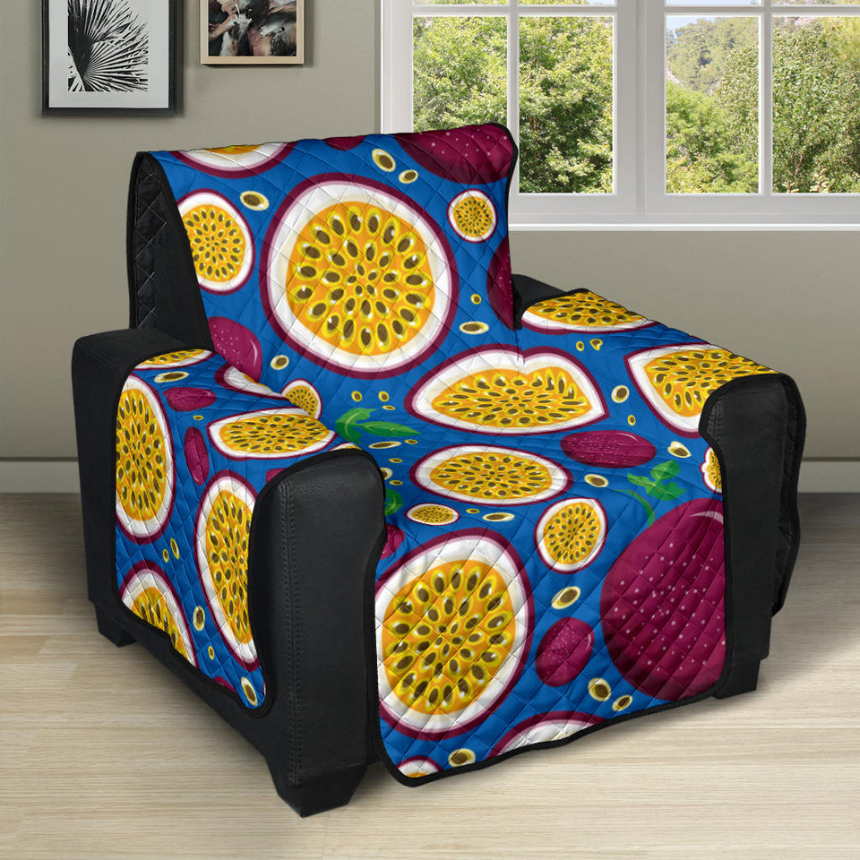 Passion fruit blue background Recliner Cover Protector