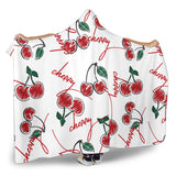 Hand Drawn Cherry Pattern Hooded Blanket