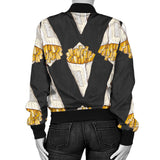 French Fries Dark Background Women'S Bomber Jacket