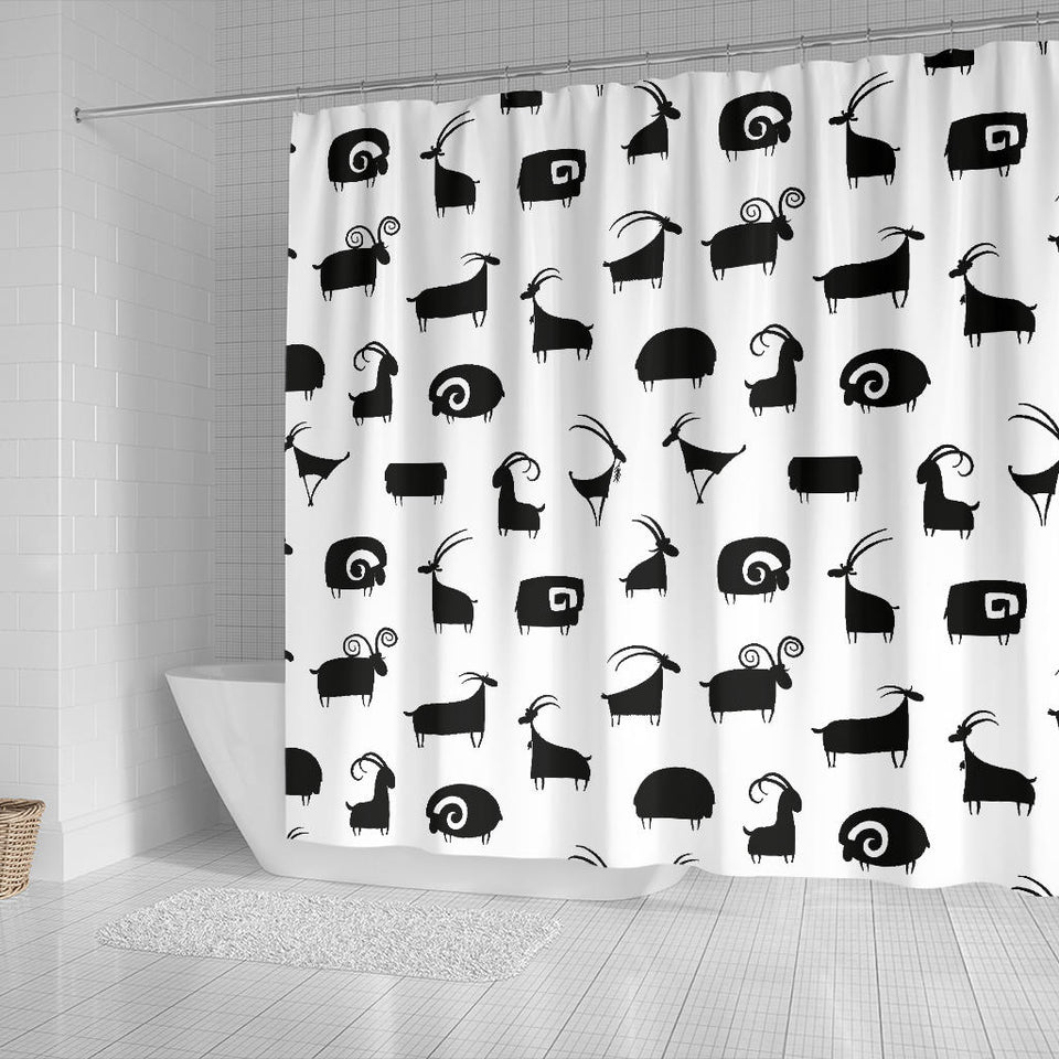 Goat Ram Pattern Shower Curtain Fulfilled In US