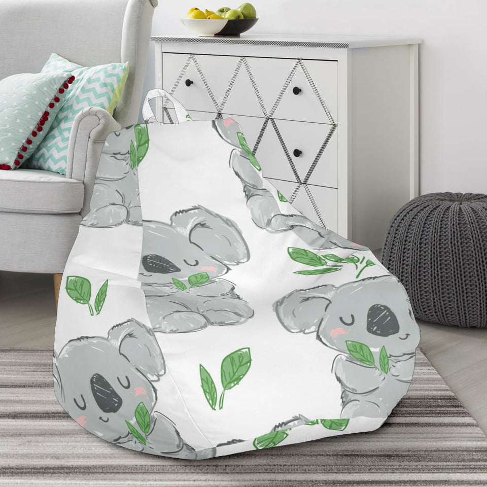 Hand Drawn Koala Leaves Pattern Bean Bag Cover