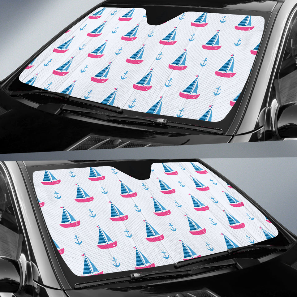Sailboat Anchor Pattern Car Sun Shade