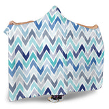 Zigzag  Chevron Blue Pattern Hooded Blanket
