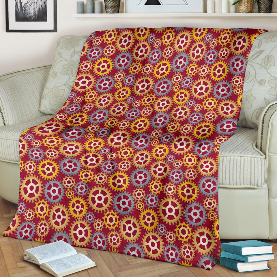 Gear Pattern Print Design 04 Premium Blanket